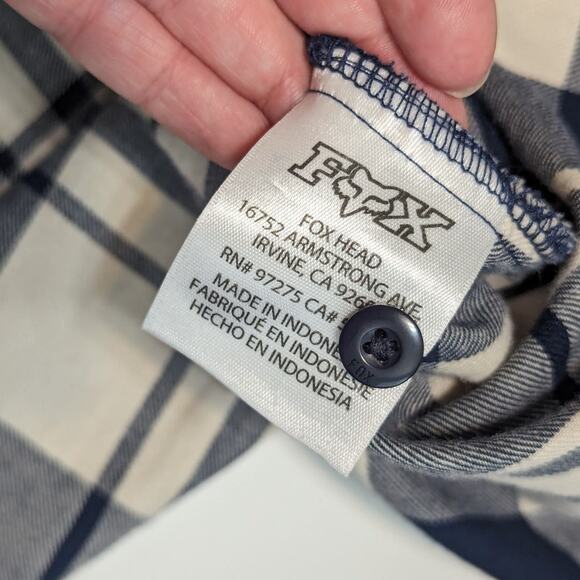 FOX Racing Flown Flannel Button Up Shirt Collared Long Sleeve Womens Small Top - Picture 6 of 6